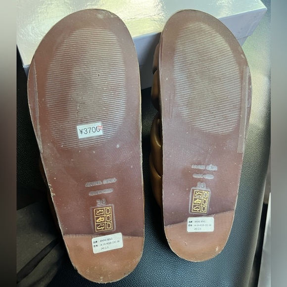 Anine Bing Lizzie Slide Sandal Cognac Brown Tan 38 - Picture 9 of 10